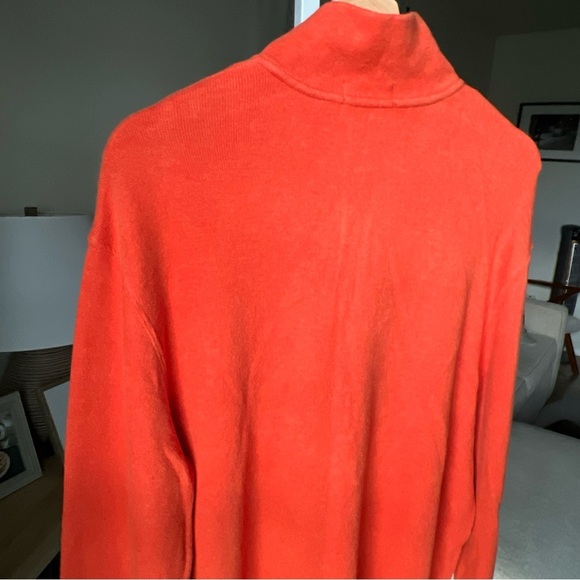 Polo Ralph Lauren 1/4 Zip Orange Pull Over Sweater Men’s Size XL - Picture 9 of 9